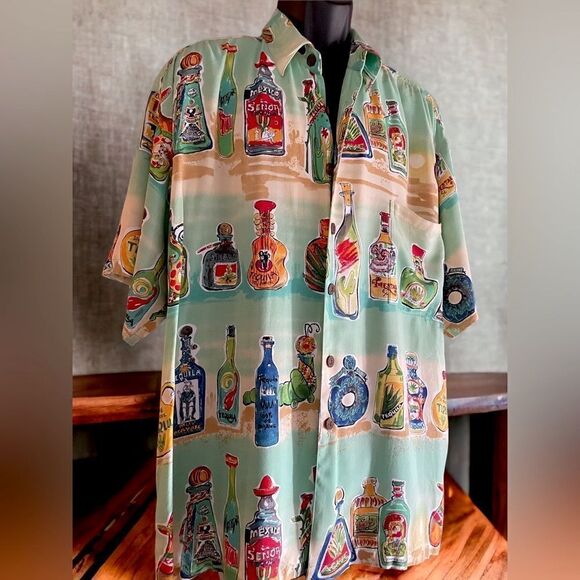 KAHALA l Mens SS Shirt l “Tequila Shirt” l Rayon l Pocket l XL l EUC - Picture 6 of 9
